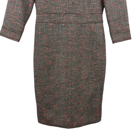 NWT J. Crew Tweed 3/4 Sleeve Sheath Dress Gray Coral Size 4 Style E4375 Career - Picture 11 of 16